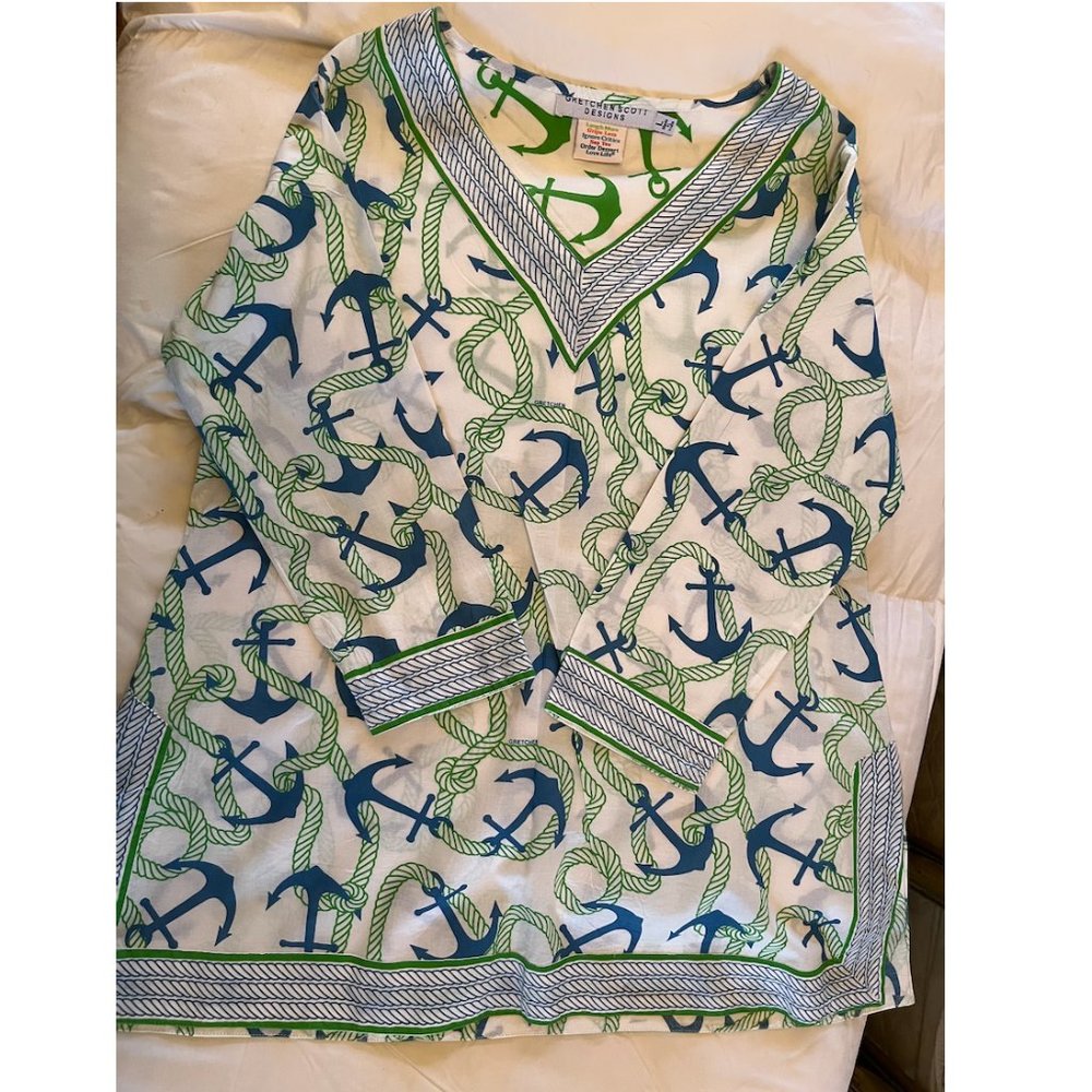 Nautical Anchor Gretchen Scott Blouse L